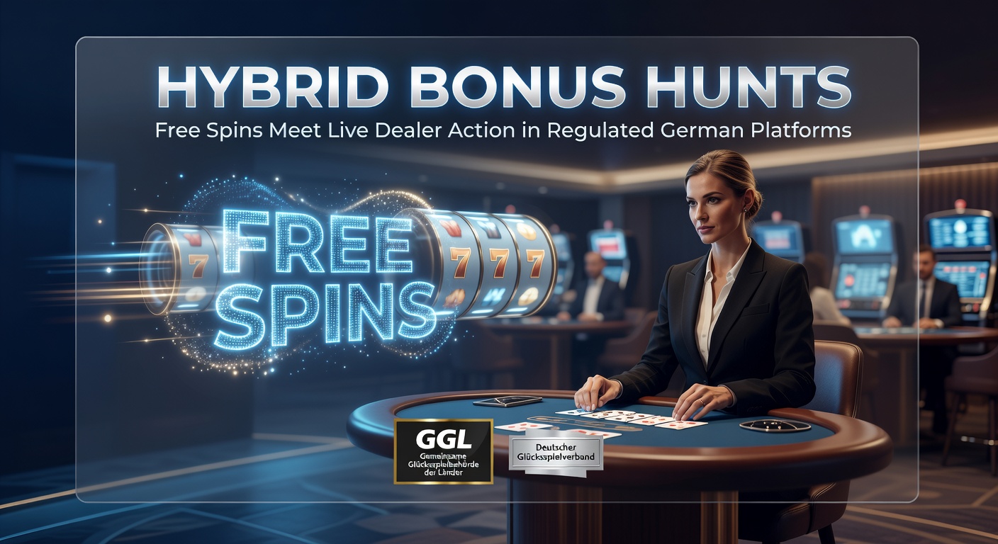 Screenshot eines hybriden Bonus-Hunt-Interfaces, das Free-Spins-Räder mit Live-Dealer-Tischen kombiniert, typisch für regulierte deutsche Plattformen