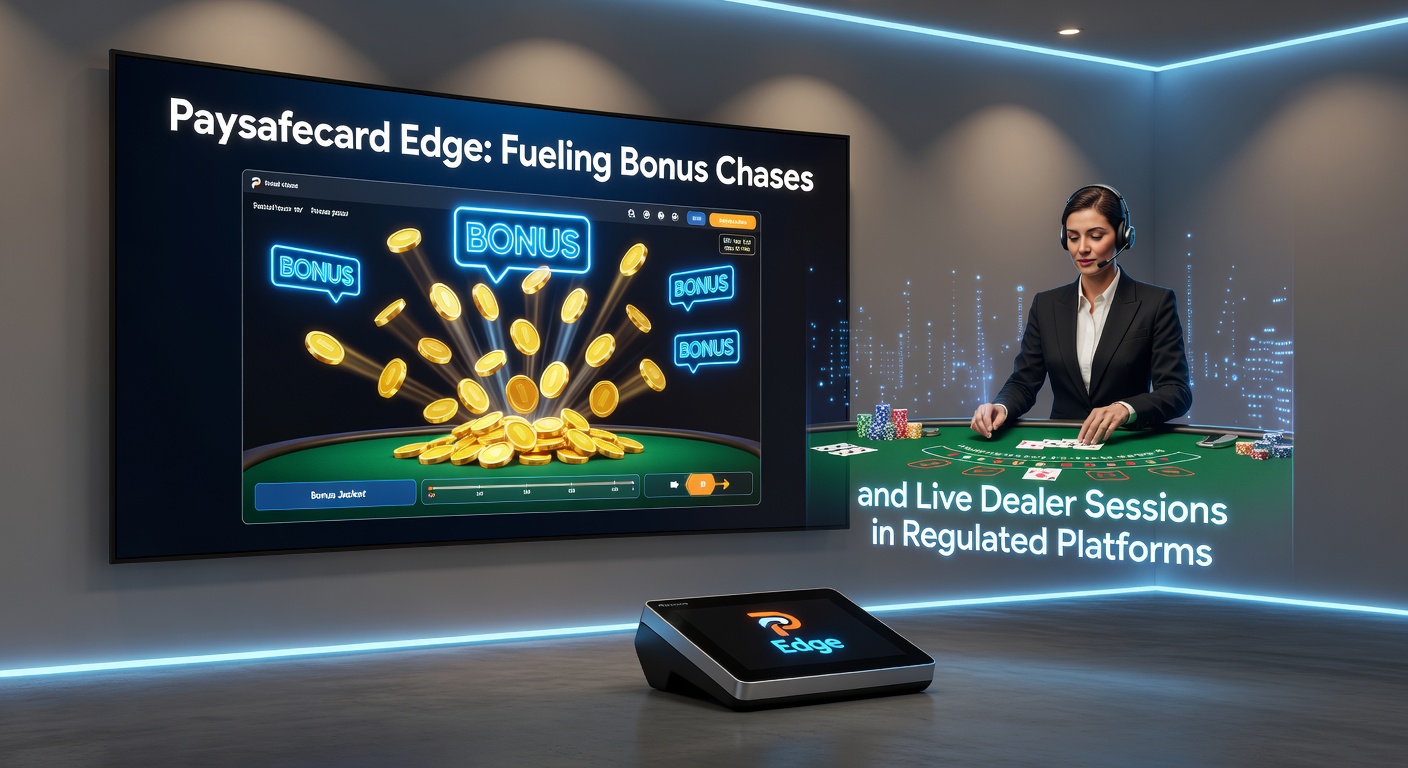Live-Dealer-Tisch mit Roulette, Paysafecard-Logo im Vordergrund, illustriert Echtzeit-Sessions mit sicherer Finanzierung